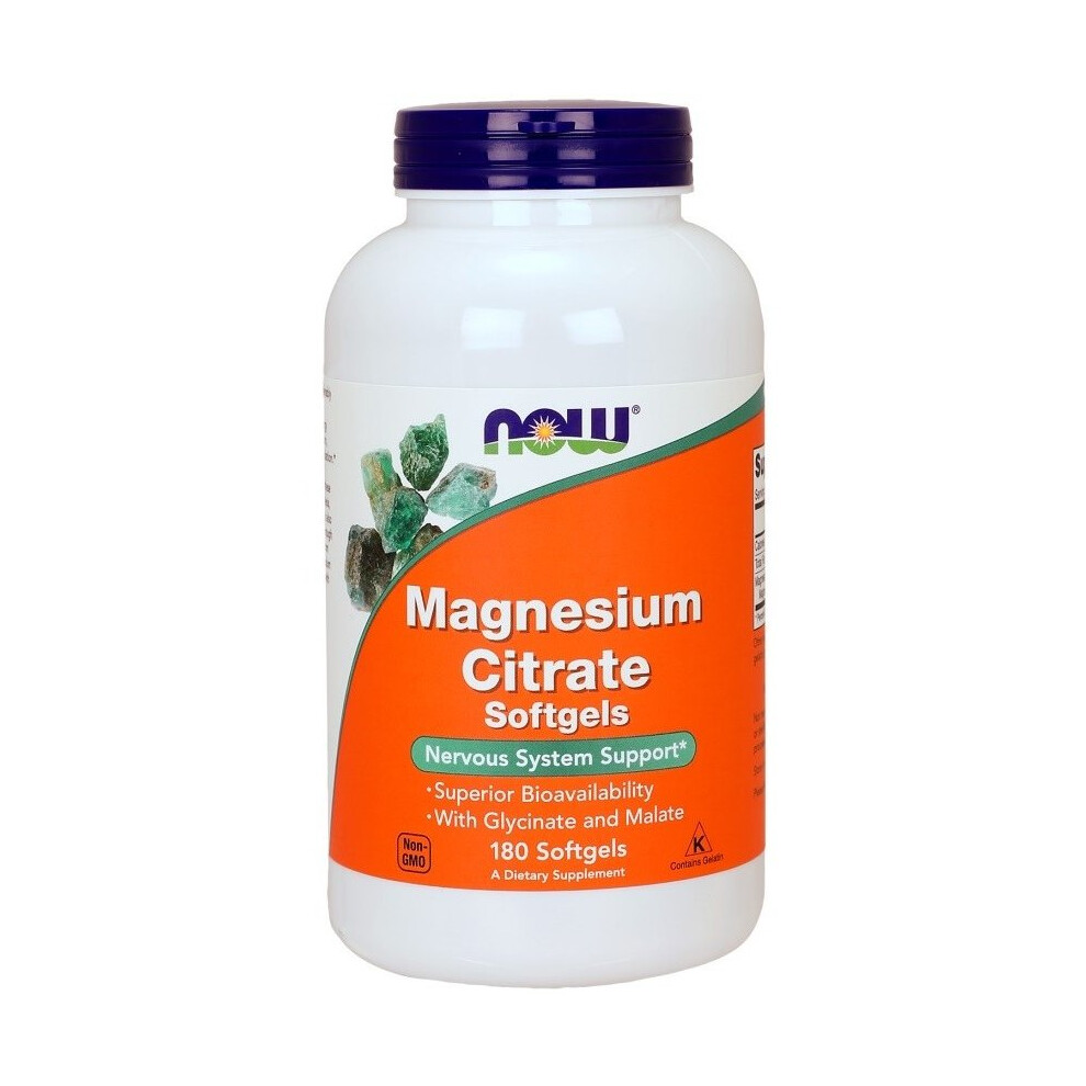 NOW Foods  Magnesium Citrate Softgels, 180 softgels