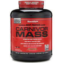 MuscleMeds, Carnivor Mass, Anabolsk Beef Protein Gainer, Chokolade Fudge, 5,83 lbs (2,646 g)