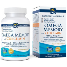 Nordic Naturals, Hukommelse Støtte, Omega Blending, 1,000 mg, 60 Mørt Gel (500 mg per Mørt Gel)
