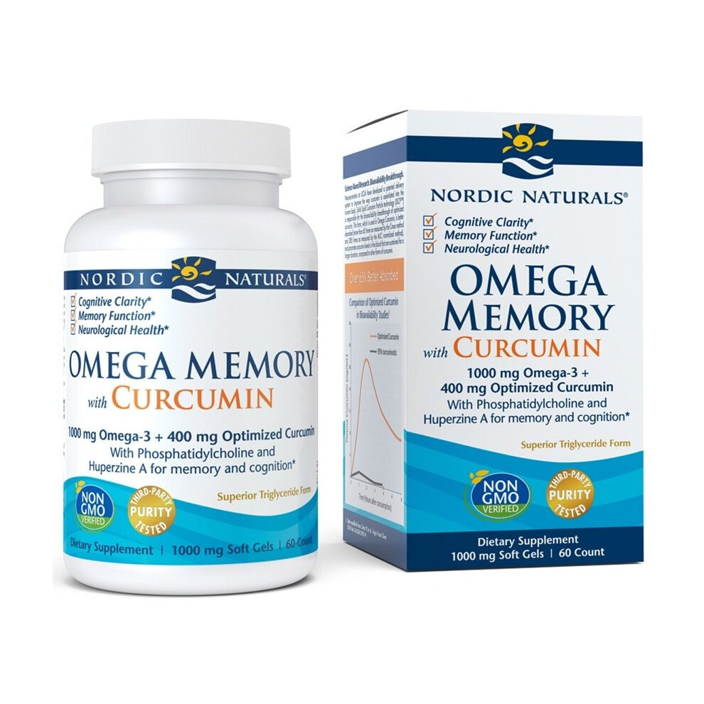 Nordic Naturals Omega Memory With Curcumin, 1000Mg - 60 Softgels