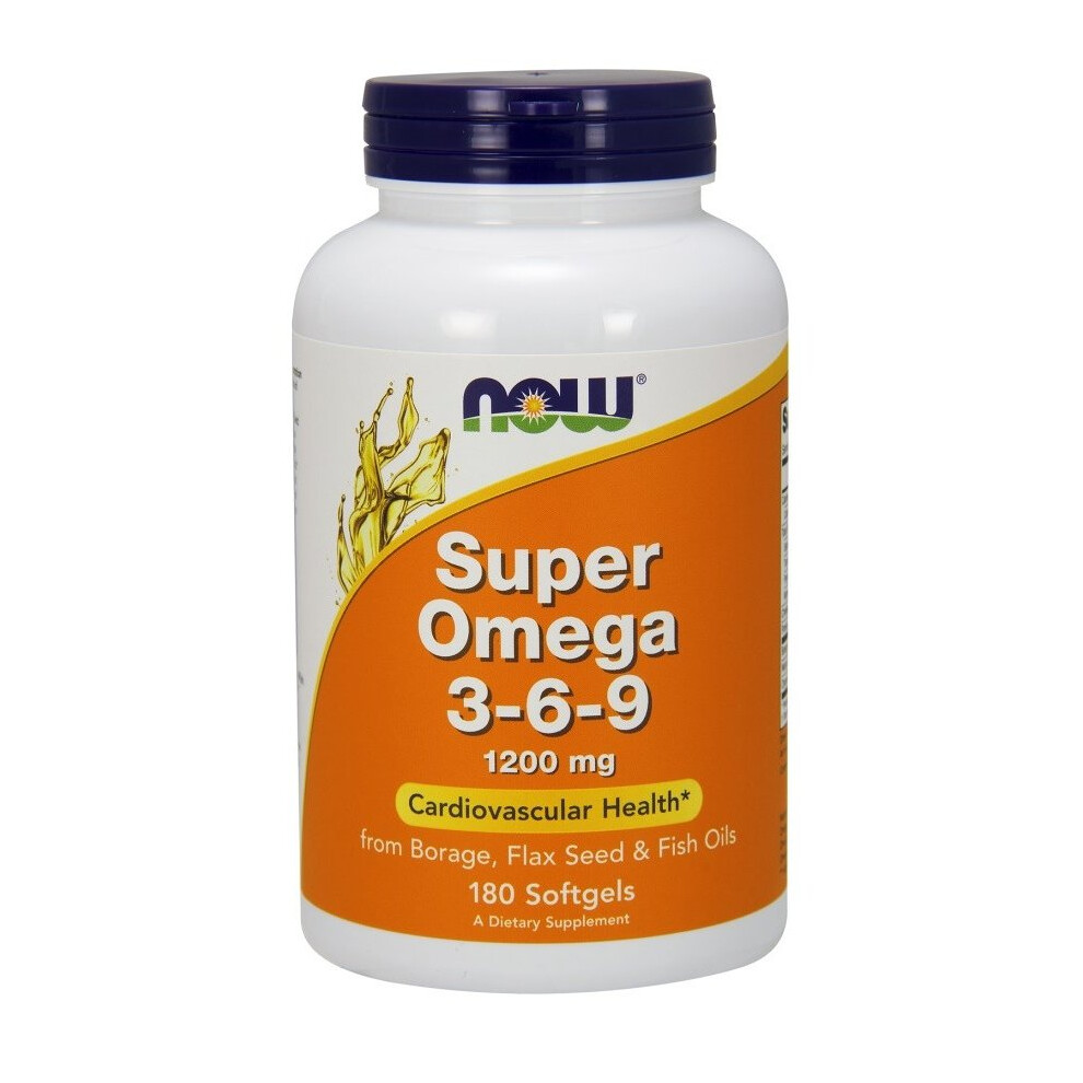 Now Foods Super Omega 3-6-9, 1200Mg 180 Softgels