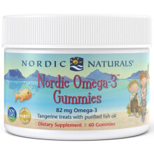 Nordic Naturals, Nordic Omega-3 Gummies, Tangerijn, 82 mg, 60 Gummies