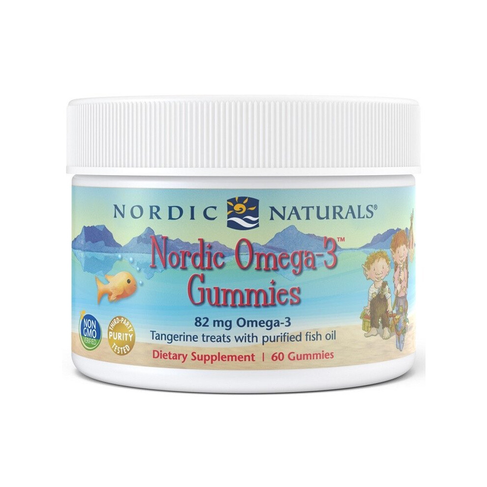 Nordic Naturals  Nordic Omega-3 Gummies, Tangerine Treats , 82mg - 60 gummies
