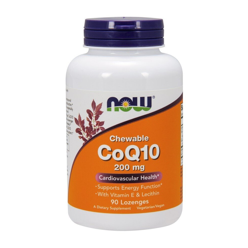 Now Foods Coq10 With Lecithin & Vitamin E, 200Mg (Chewable) - 90 Lozenges