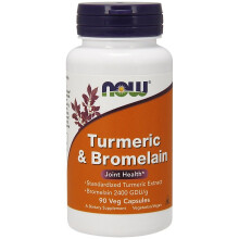 NOW Foods, Tamerico e Bromelaina, 90 Capsule Vegane