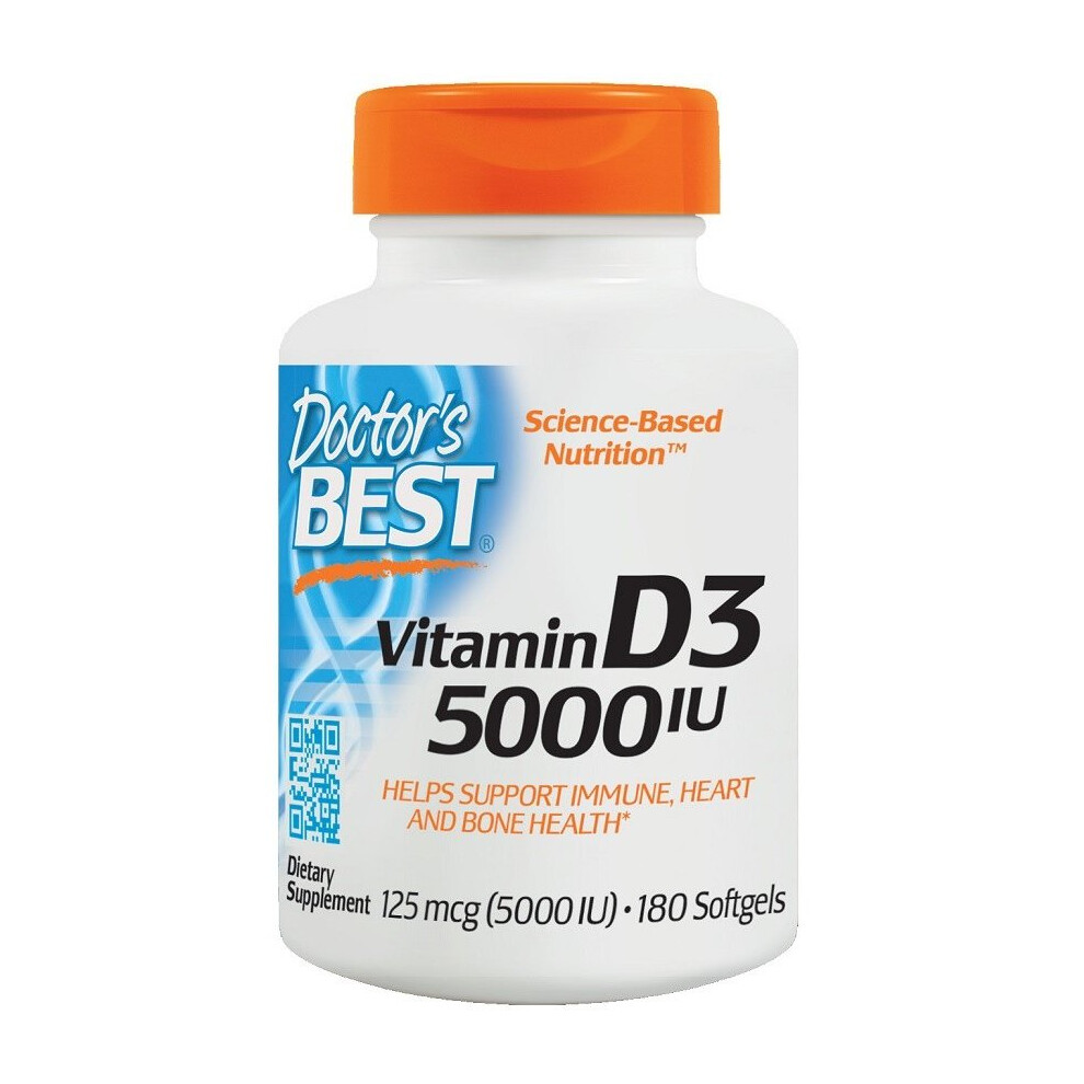 Doctor's Best  Vitamin D3, 5000 IU, 180 softgels