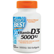 Doctor's Best, Vitamin D3, 125 mcg (5,000 IU), 360 puhatest