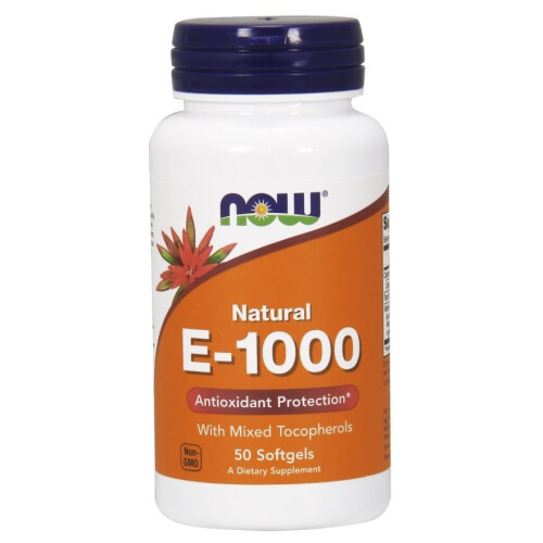 NOW Foods Vitamine E-1000 Tocophérols mélangés 50 Softgels Now Foods