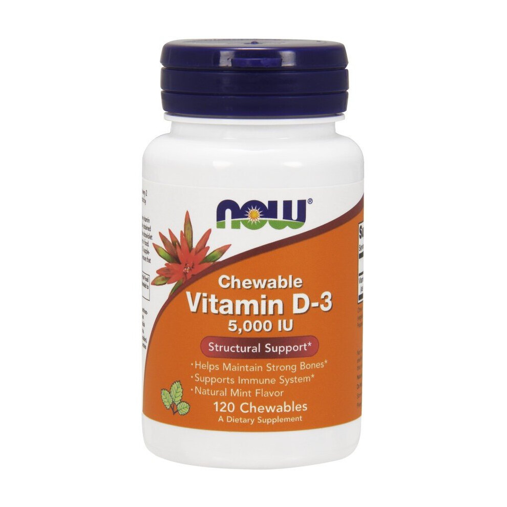 Now Foods Vitamin D-3, 5000 Iu, 120 Chewables