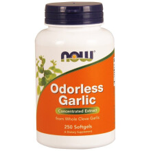 NOW Foods, Odoless Garlic, 250 mjuka kapslar (25 mg per Softgel)