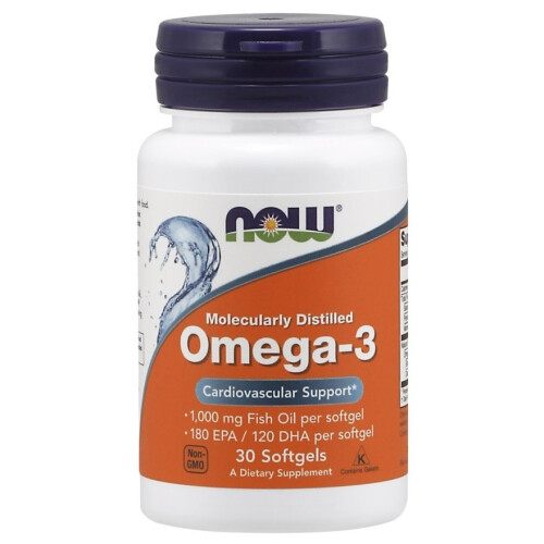 NOW Foods NOW Foods  Omega-3 Molecularly Distilled, 30 softgels