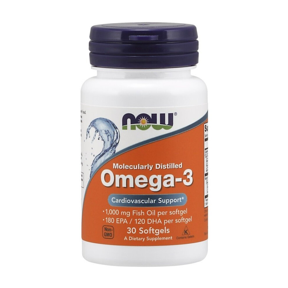 Now Foods Omega-3 Molecularly Distilled, 30 Softgels