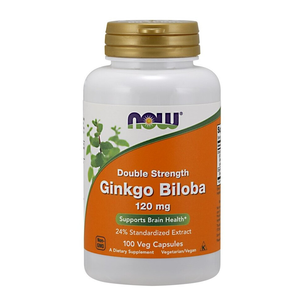 Now Foods Ginkgo Biloba Double Strength, 120Mg, 100 Vcaps