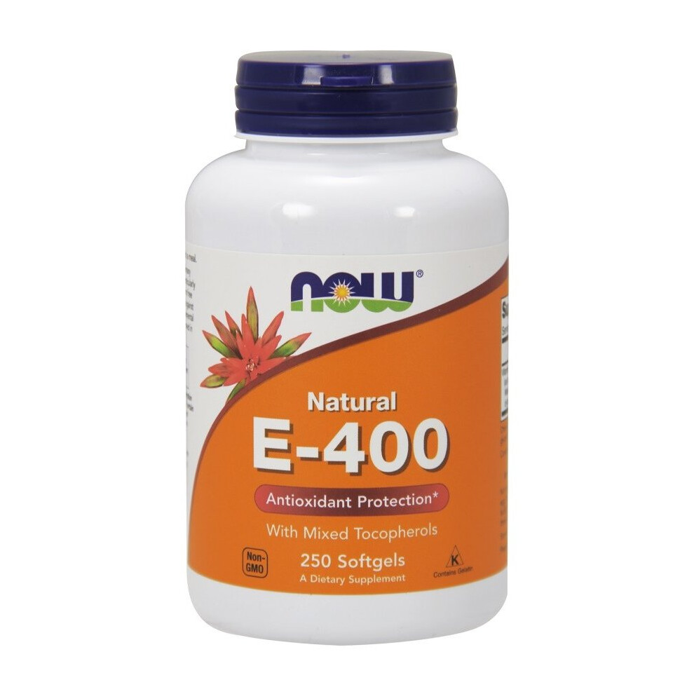 Now Foods Vitamin E-400 - Natural (Mixed Tocopherols), 250 Softgels
