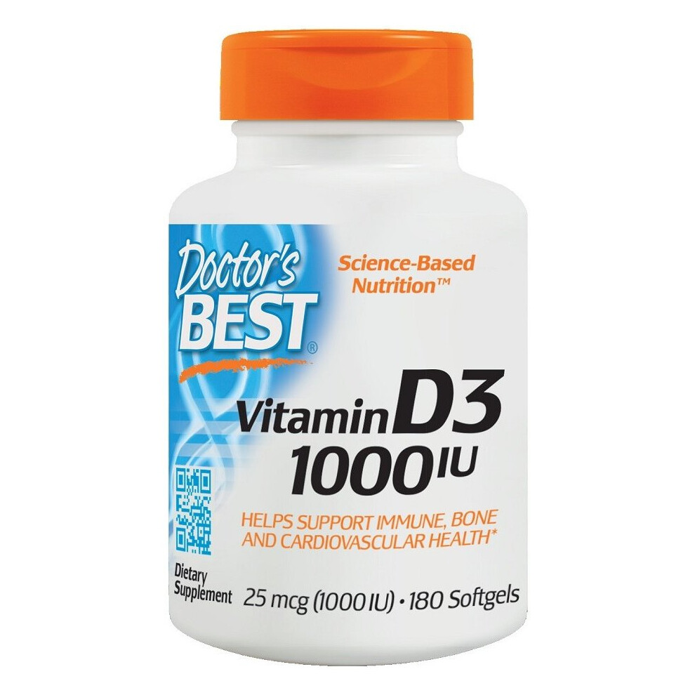 Doctor's Best Vitamin D3, 1000 Iu - 180Softgels