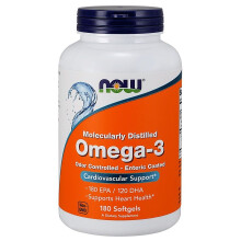 NOW Foods, Omega-3 Fiskolja, 180 Softgels