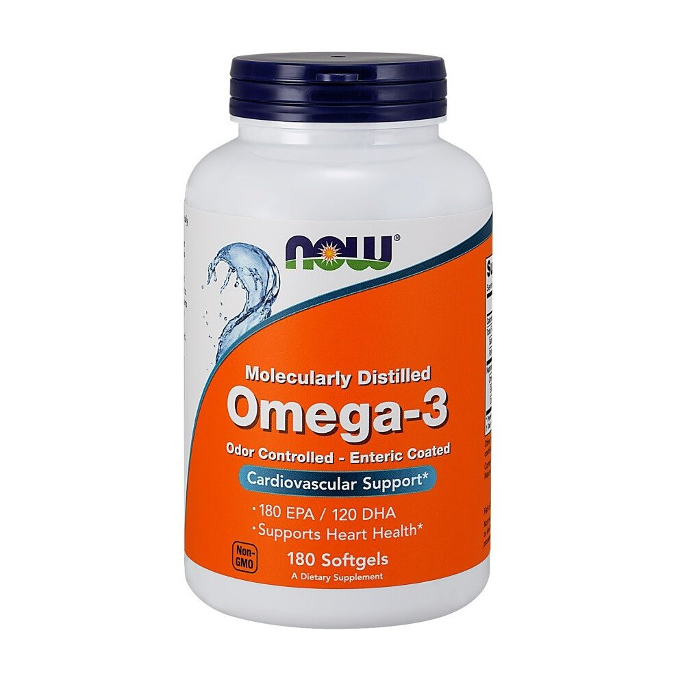 Now Foods Omega-3 Enteric Coated - 180 Softgels