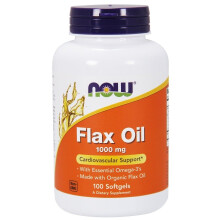 NOW Foods Flax Oil, 1000mg , 100 softgels
