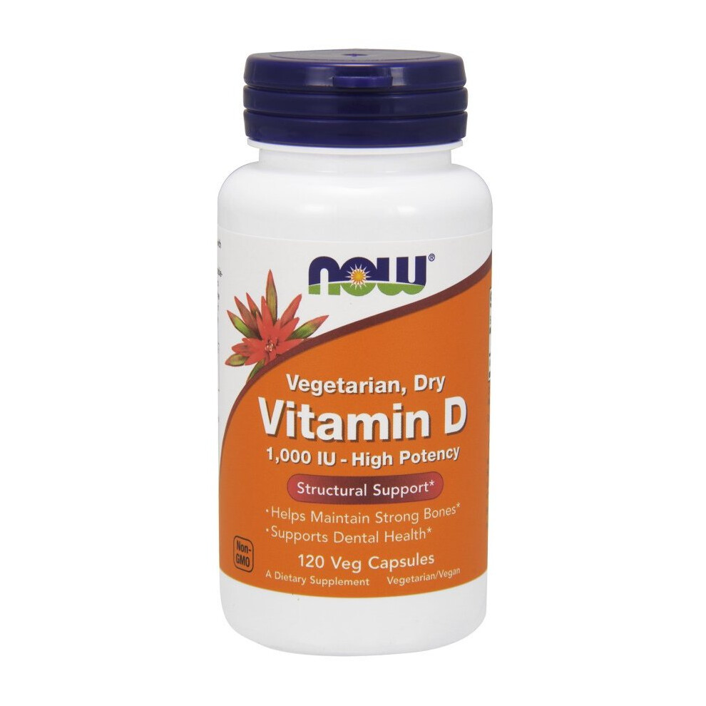 Now Foods Vitamin D, 1000 Iu Vegetarian Dry - 120 Vcaps