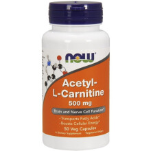 NOW Foods, Carnitina-L-Acetil, 500 mg,  50 Cápsulas Veg