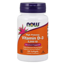 NOW Foods Vitamin D-3, 2000 IU , 120 softgels
