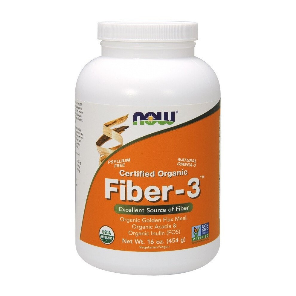 NOW Foods Fiber-3,Certified Organic - 454g