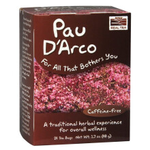 NOW Foods, ge en te, Pau D'Arco, Koffeinfritt, 24 Tebehandlingar, 1.7 oz (48 g)