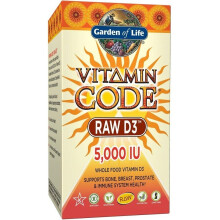 Garden of Life, Código de Vitamina, D3 Crudo, 125 mcg (5,000 IU), 60 Cápsulas Vegetarianas
