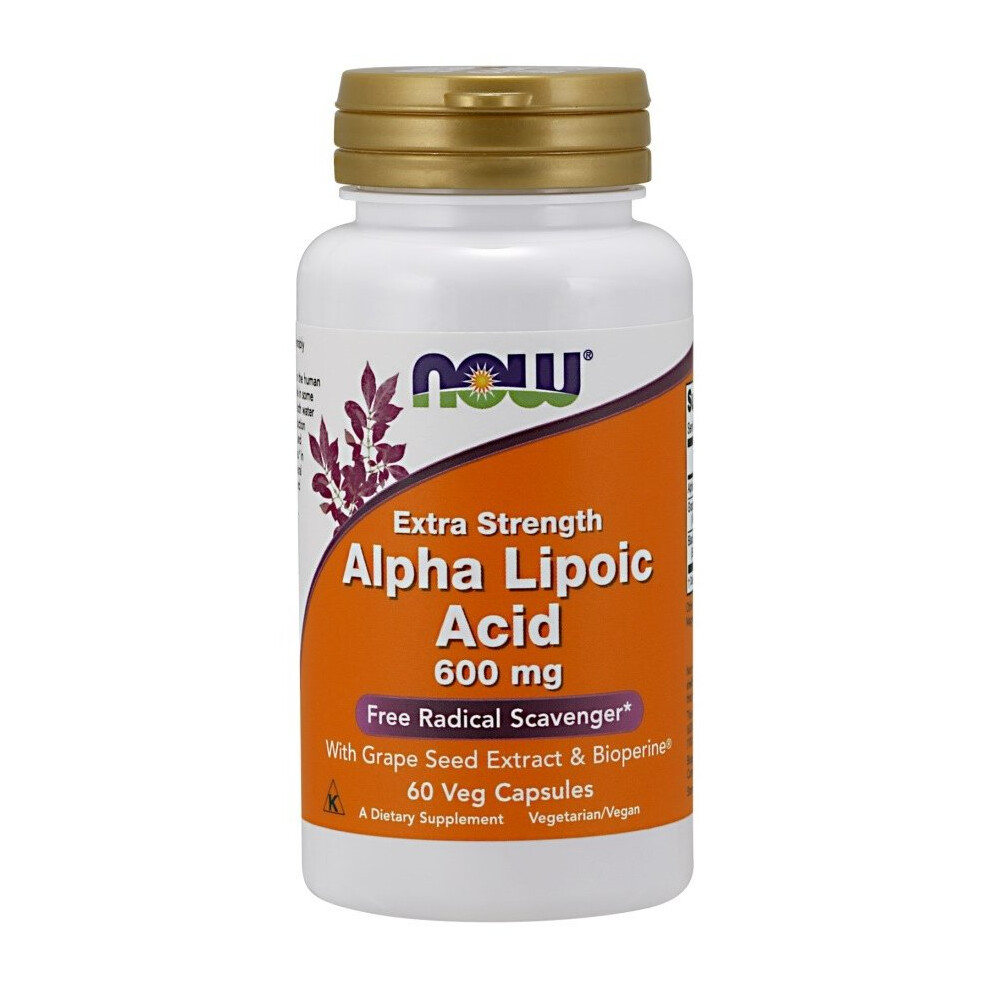 Now Foods Alpha Lipoic Acid With Grape Seed Extract & Bioperine, 600Mg 60 Vcaps