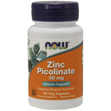 NOW Foods Zinc Picolinate, 50mg, 60 vcaps