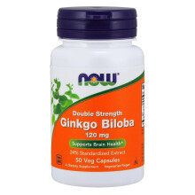 NOW Foods, Ginkgo Biloba, Dubbele Sterkte, 120 mg, 50 Vegetarische Capsules