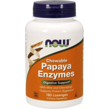 NOW Foods, Slijmende Papaja Enzymen, 180 Lutschtabletten