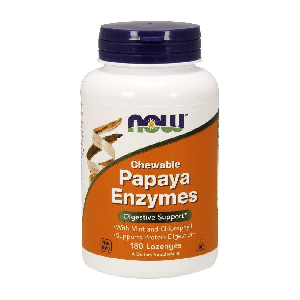 Now Foods Papaya Enzyme, 180 Lozenges(Chewable)