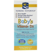 Nordic Naturals  Baby's Vitamin D3, 400 IU - 11 ml.