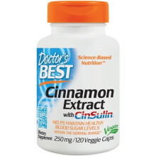 Doctor's Best, Cinnamon Extract with CinSulin, 250 mg, 120 Veggie Caps