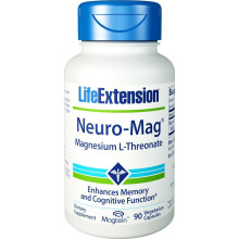 Life Extension, Neuro-Mag, Magnezium L-treonát, 90 vegetáriánus kapszula