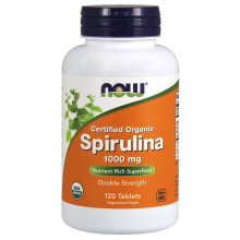 NOW Foods, Certifierad Ekologisk Spirulina, Dubbelt Styrka, 1 000 mg, 120 Tabletter