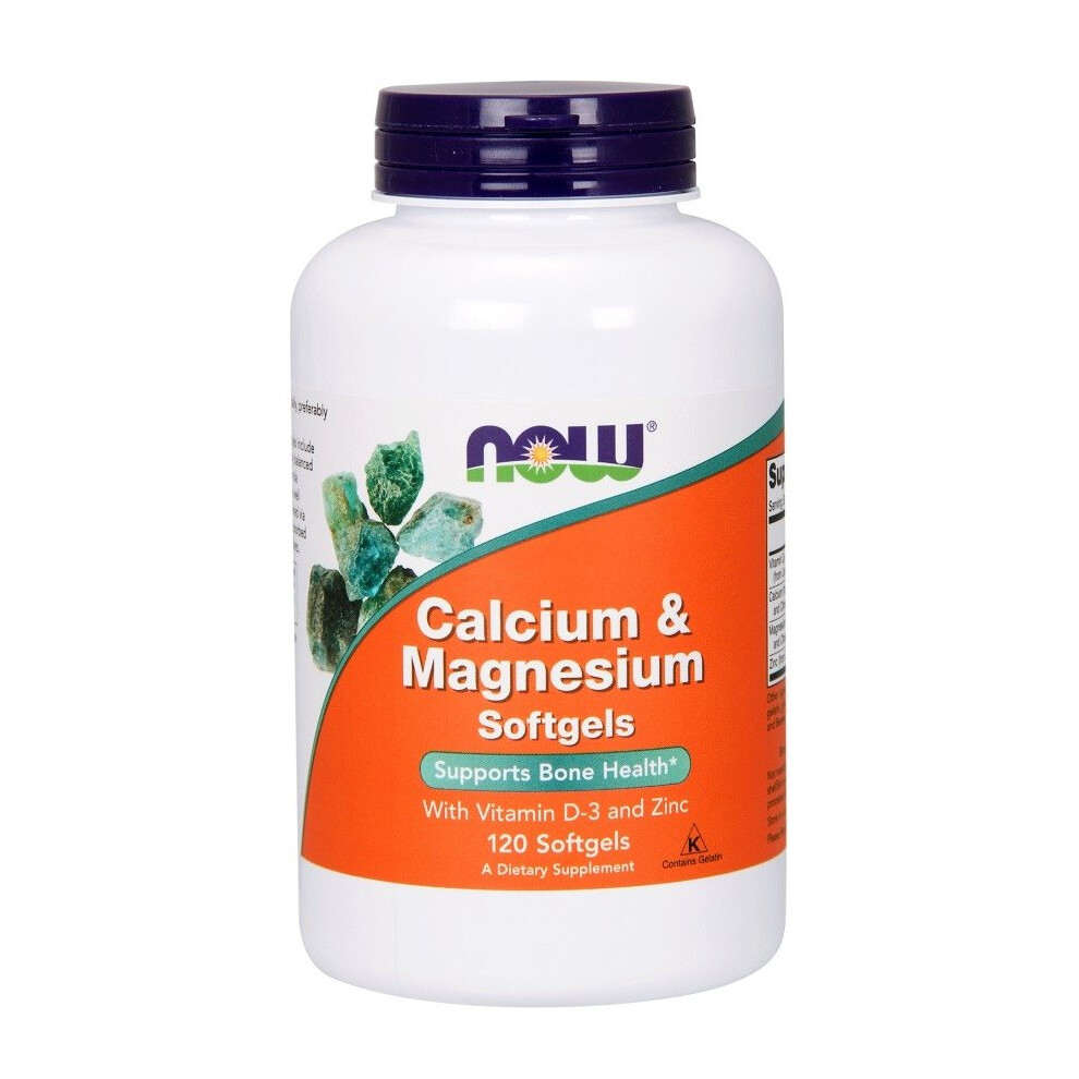 NOW Foods  Calcium & Magnesium with Vit D and Zinc, 120 softgels