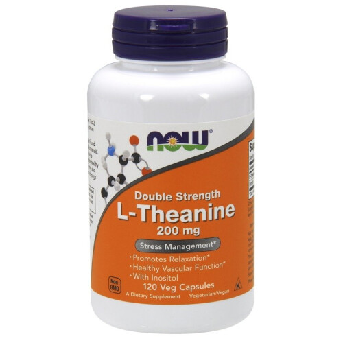 NOW Foods NOW Foods, Δίπλωτη Ενίσχυση L-Θειανίνη, 200 mg, 120 Βοτάνια Φύλλα
