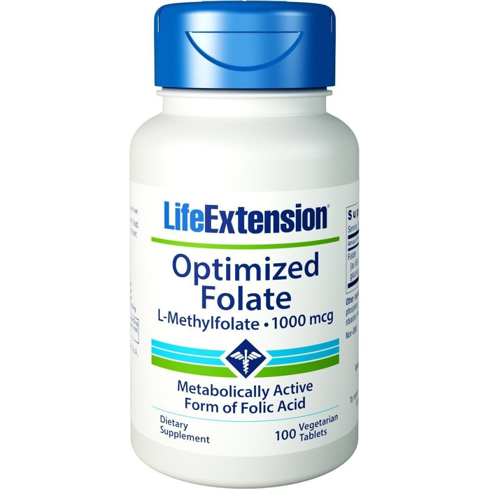 Life Extension Optimized Folate, 1000Mcg - 100 Vcaps