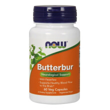NOW Foods, Butterbur With Feverfew, 60 Veg Capsules