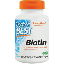 Doctor's Best, Biotyna, 5 000 mcg,  120 Wegetariańskich Kapsułek