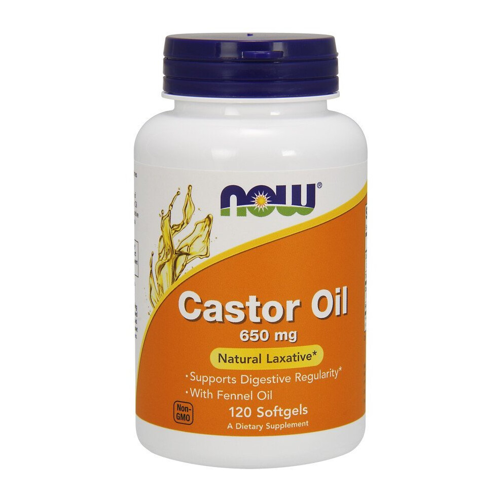 NOW Foods  Castor Oil, 650mg  - 120 softgels