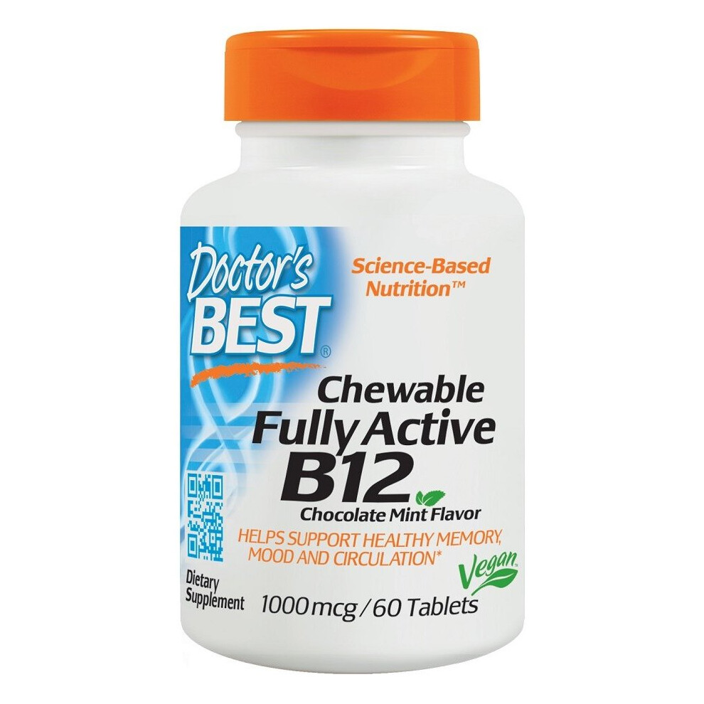 Doctor's Best Chewable Fully Active B12, 1000Mcg - 60Tabs