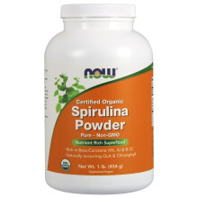 NOW Foods, Certifierad ekologisk spirulinapulver, 1 lb (454 g)