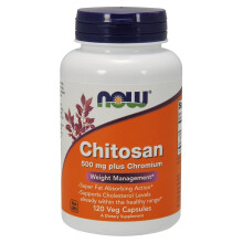 NOW Foods Chitosan, 500mg Plus Chromium , 120 vcaps