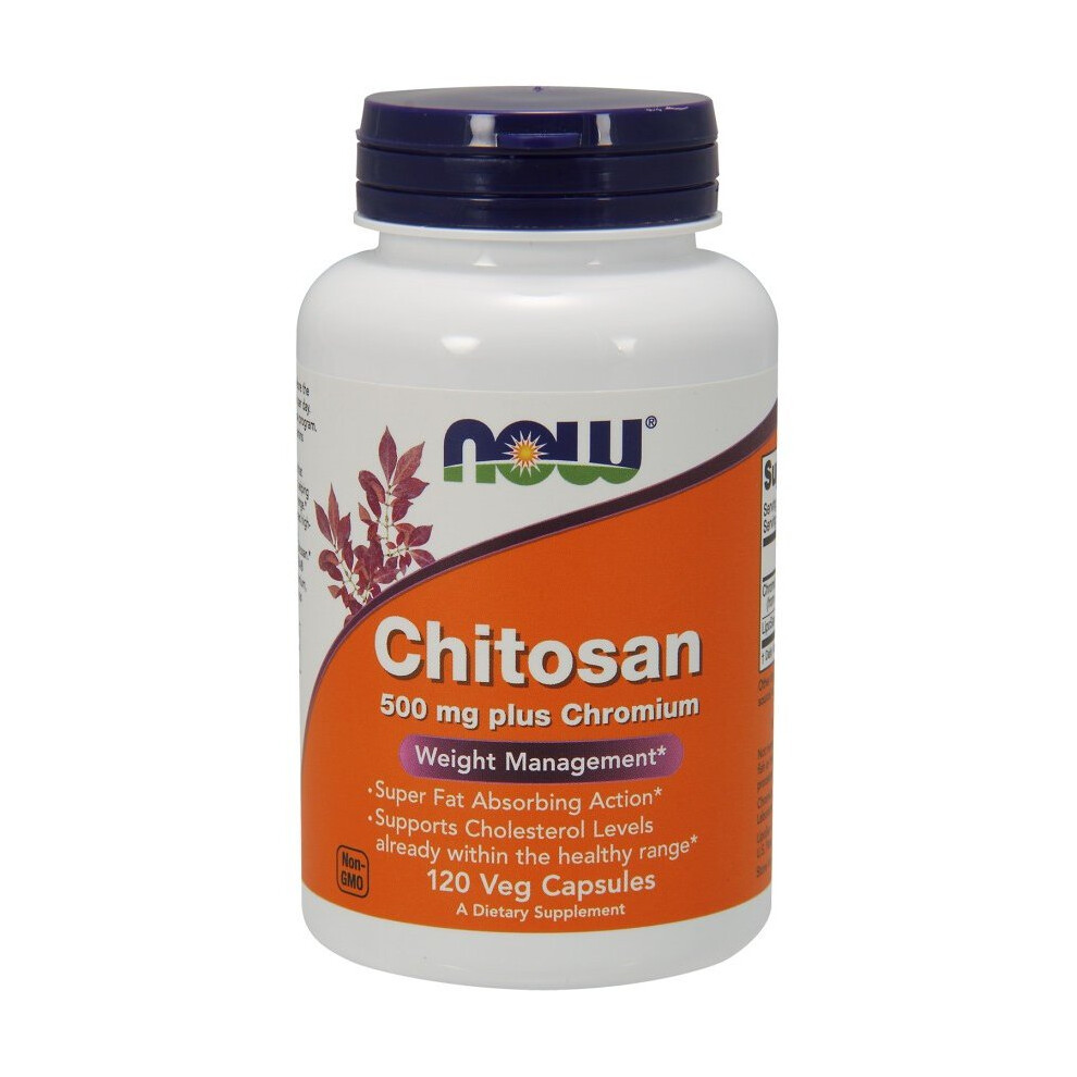NOW Foods Chitosan, 500mg Plus Chromium , 120 vcaps