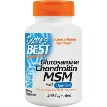 Doctor's Best, Glukozamina z Chondroityną i MSM z OptiMSM, 360 Veggie Capsulek