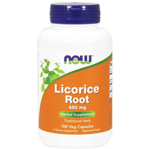 NOW Foods NOW Supplements Licorice Root 450 mg Veg Caps - 100 Count