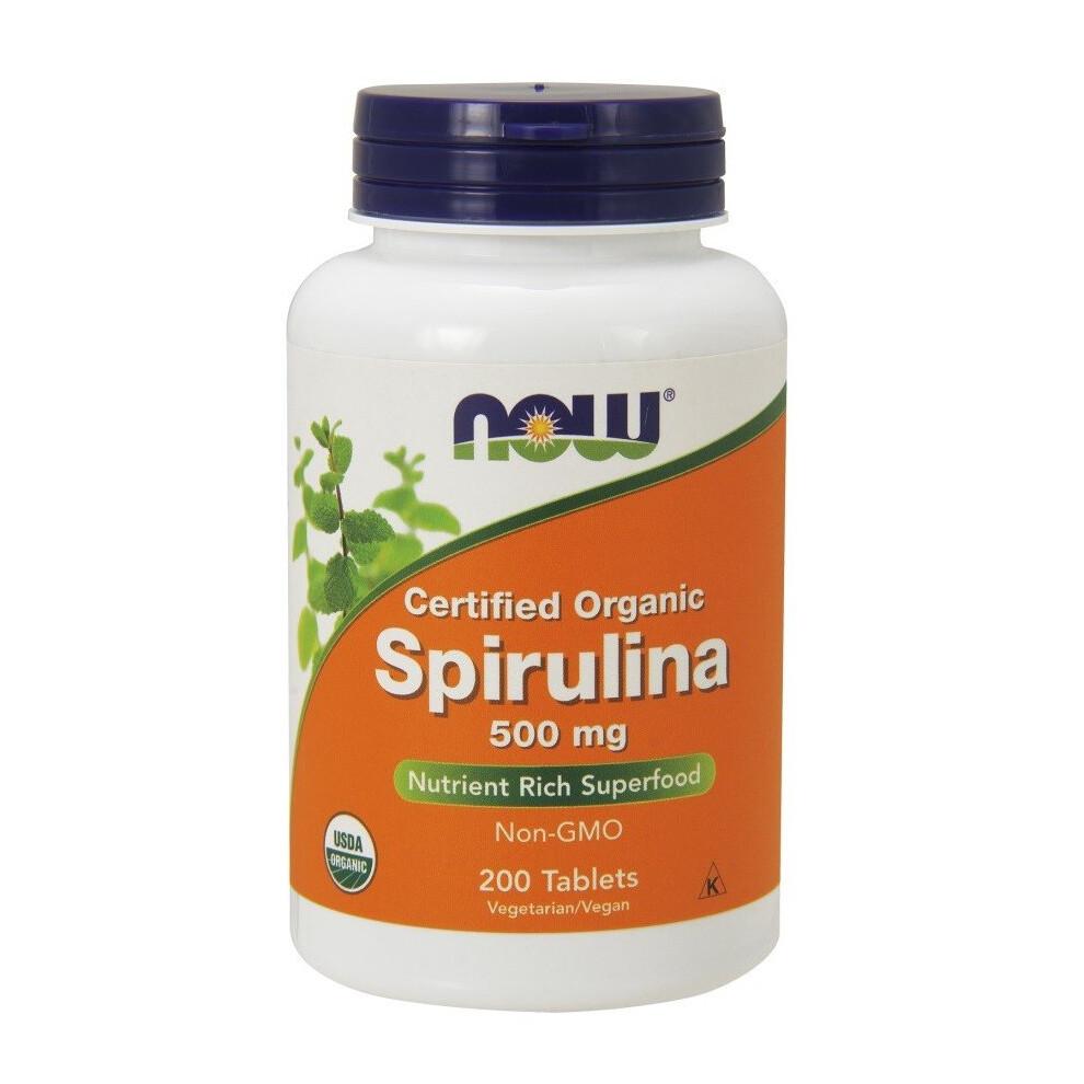 Now Foods Spirulina Certified Organic, 500Mg - 200 Tabs